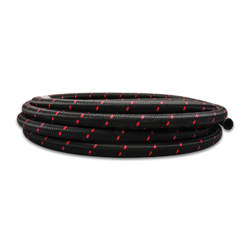 Vibrant Performance 10 Ft. Roll -4 Black Red Nylon Braided Flex Hose