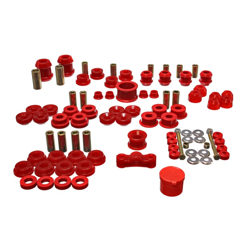 Energy Suspension Hyper-Flex Bushing Kit - Suspension Bushings - Boots / Links - Red / Cadmium - Acura Integra 1994-01