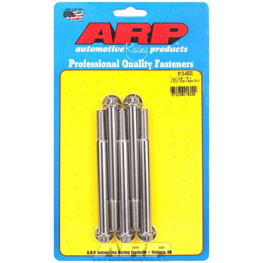 ARP Stainless Steel Bolt Kit - 12 Point (5) 3/8-16 x 4.500