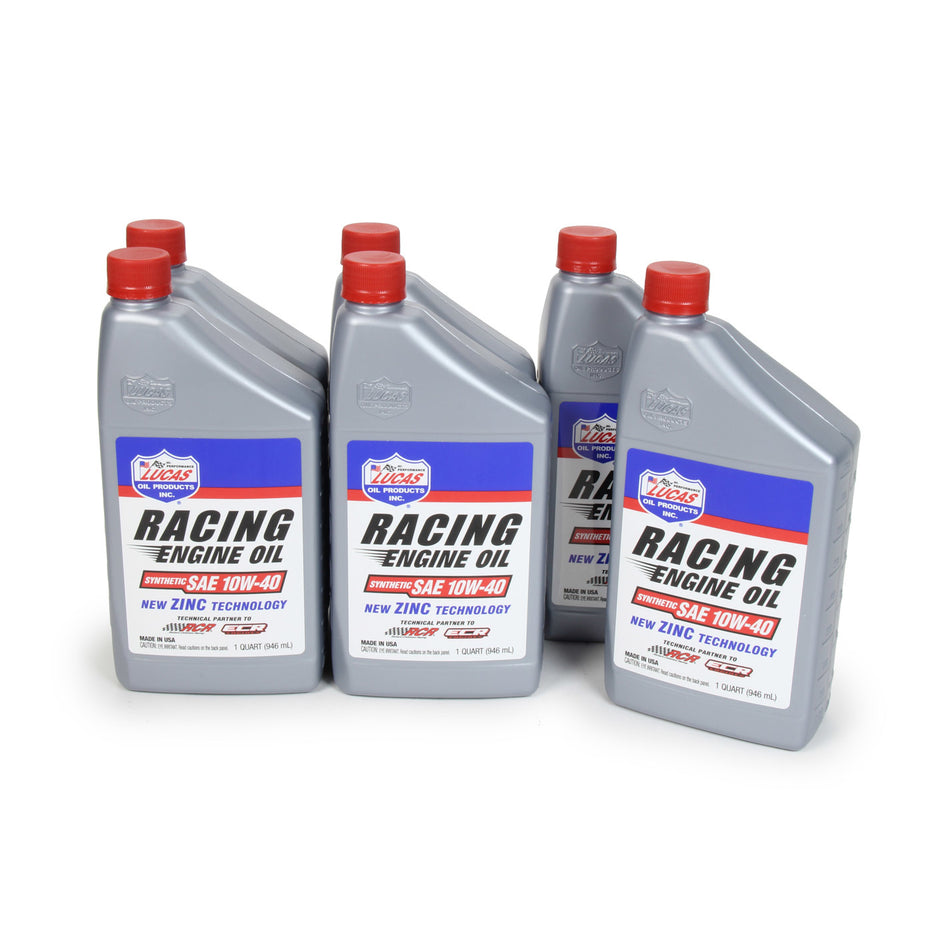 Lucas 10w40 Synthetic Racing Oil Case 6 x 1 Quart