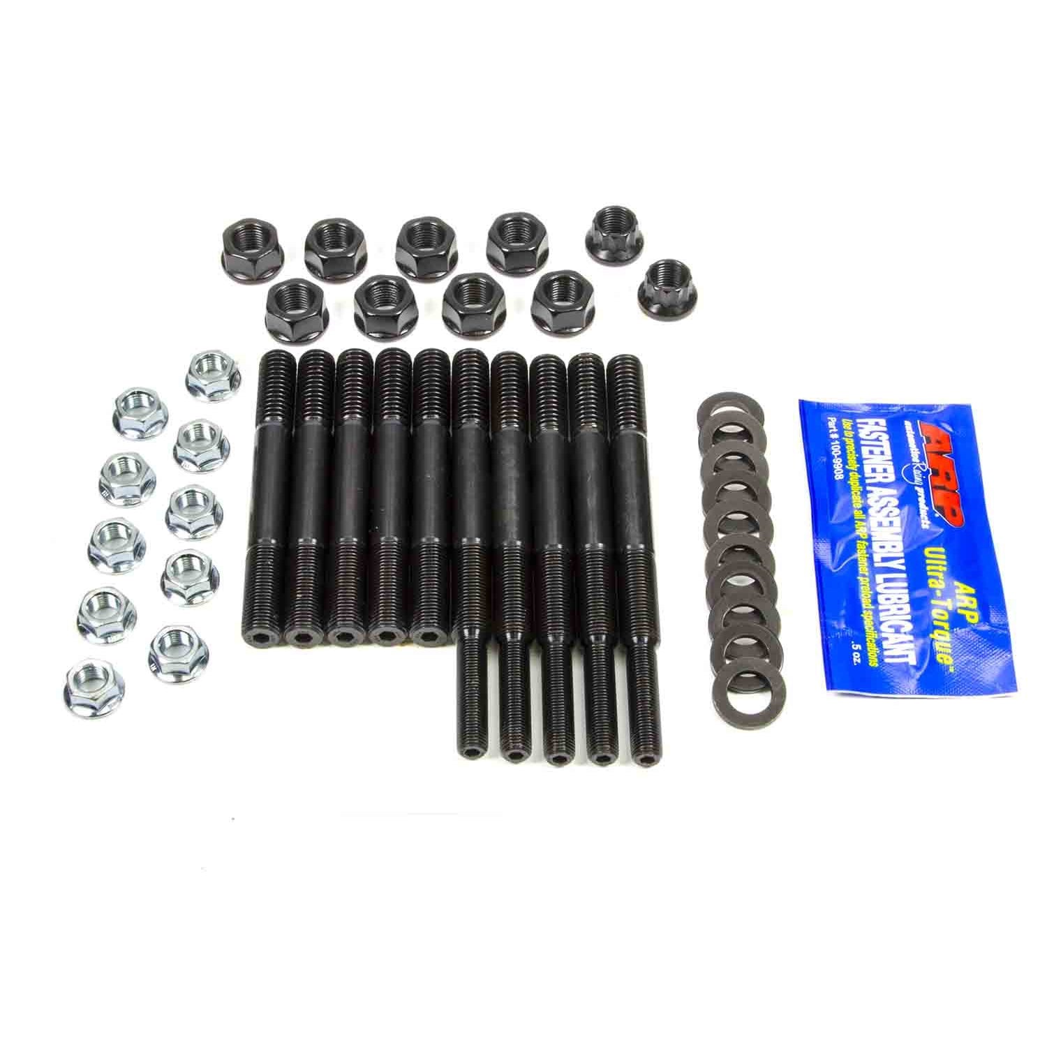 ARP Main Stud Kit - Hex Nuts - 2-Bolt Mains - Chromoly - Black Oxide - Windage Tray - Small Block Mopar