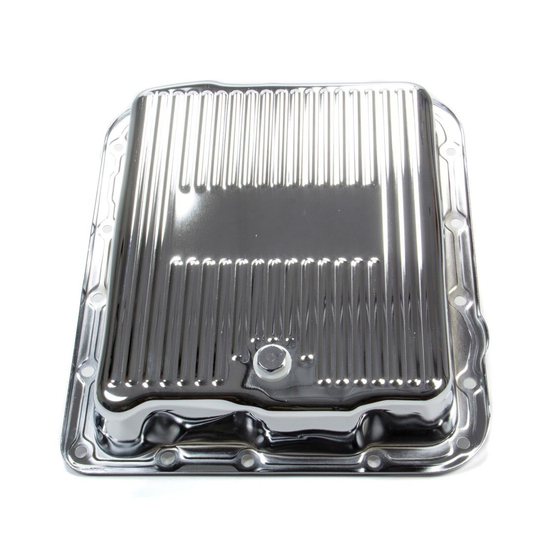 Racing Power Stock Depth Transmission Pan Finned Steel Chrome - 700R4/4L60E