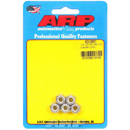 ARP Stainless Steel Hex Nyloc Nuts 1/4-20 (5)