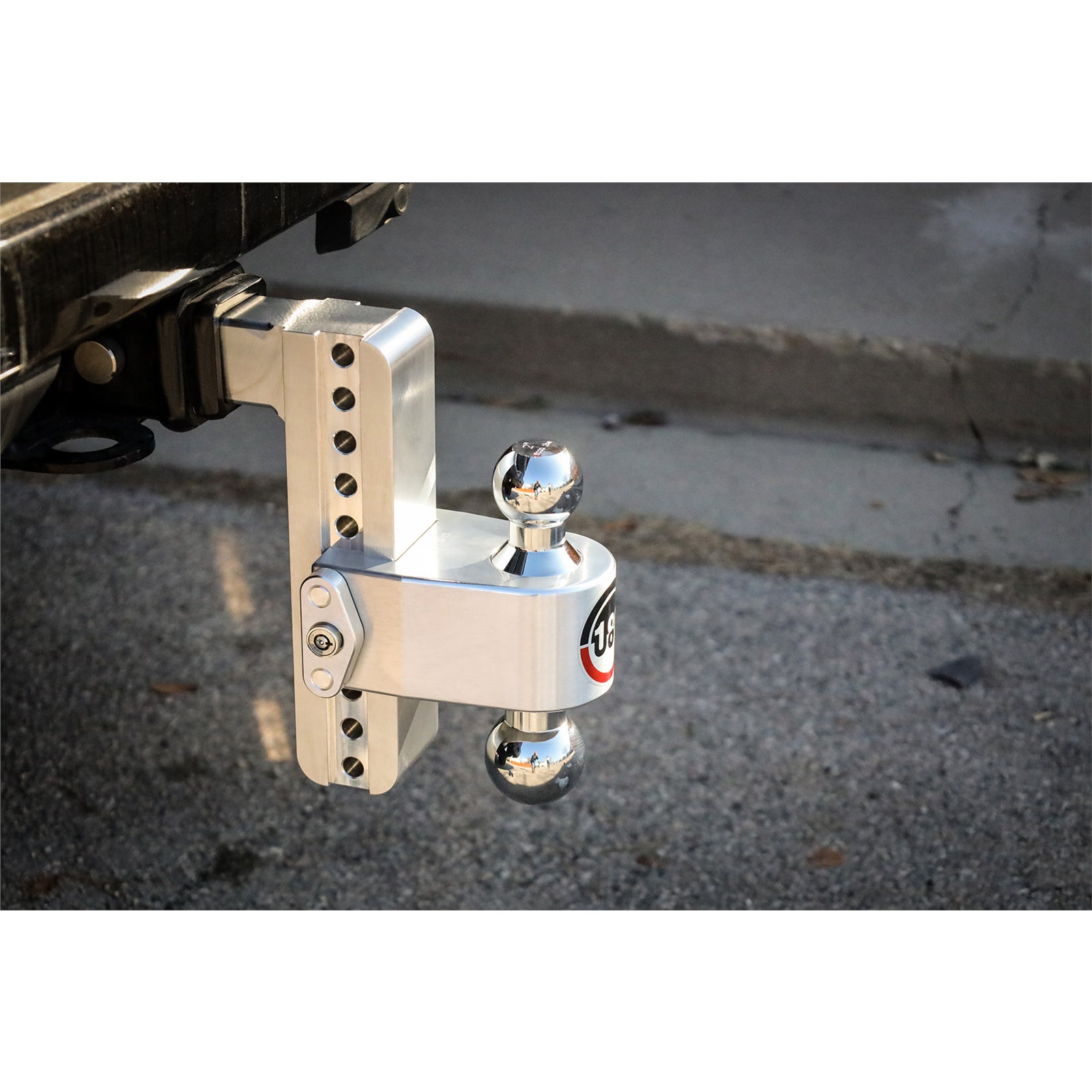 Weigh Safe Ball Mount Hitch - 2/2-5/16" Hitch - 8" Drop - 8000/12500 lb Capacity - Aluminum/Steel/Chrome