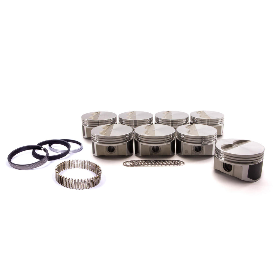 ProTru by Wiseco 23 Degree Flat Top Forged Piston and Ring Kit - 4.030 in Bore - 1/16 x 1/16 x 3/16 in Ring Grooves - Minus 5.00 cc - Small Block Chevy PTS504A3