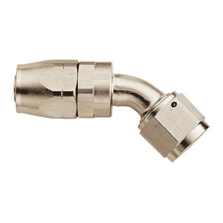 Aeroquip Reusable Aluminum -06 AN 45 Swivel Hose End - Nickel Plated