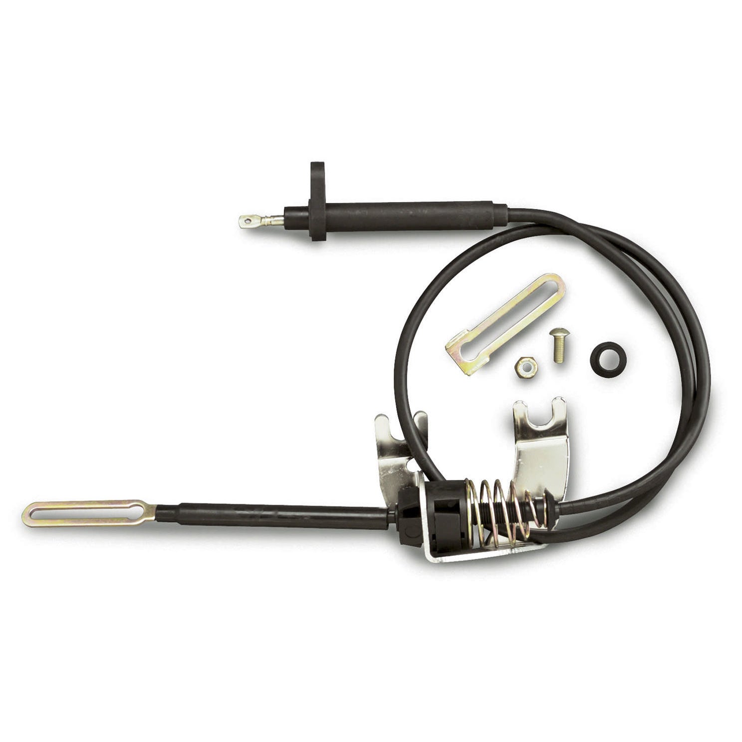 Lokar Hi-Tech Kickdown Cable - Bracket - Adjustable Length - Braided Stainless Housing - Aluminum Fittings - Natural - TH350