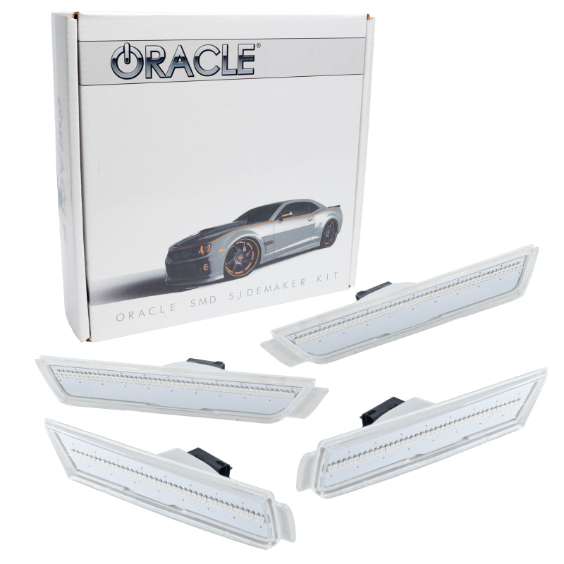 Oracle Lighting SMD Concept LED Side Marker Light - 2 Amber / 2 Red - Surface Mount - Clear Lens - White Bezel - Chevy Camaro 2010-12