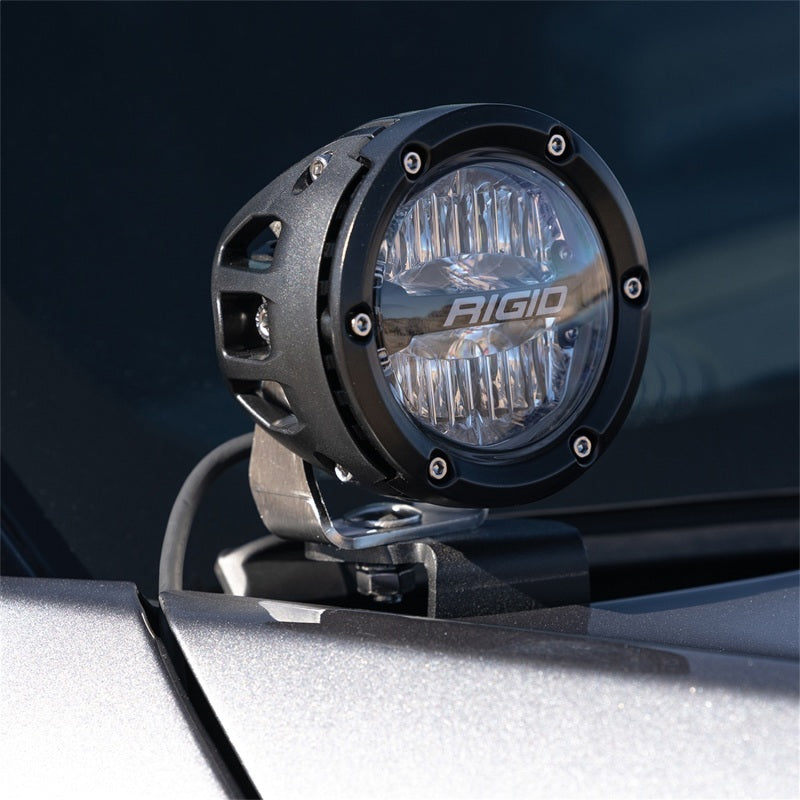 Rigid Industries A-Pillar Mount Light Mount - Single Light Capacity - Stainless - Black - Ford Compact SUV 2021 (Pair)