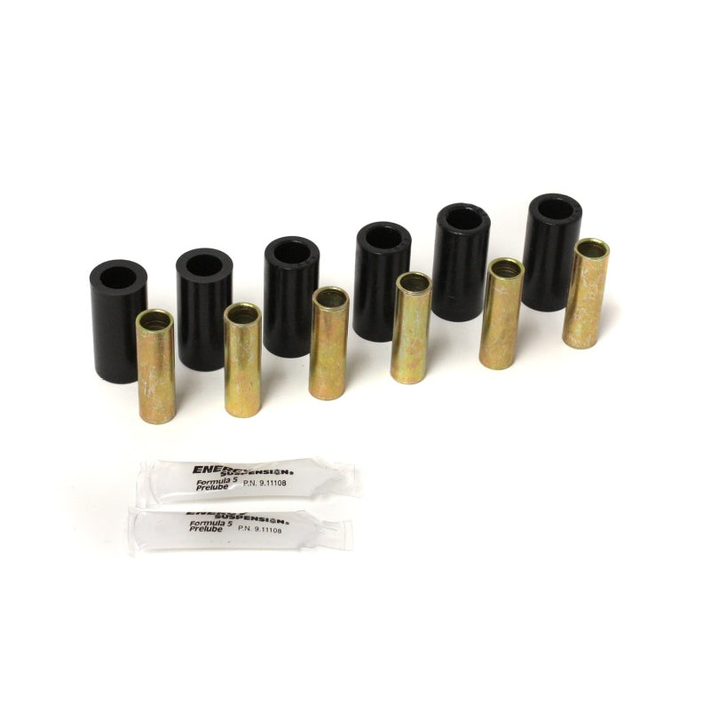 Energy Suspension Hyper-Flex Front / Rear Leaf Spring Bushing Kit - Black / Cadmium - Jeep CJ5 1955-75