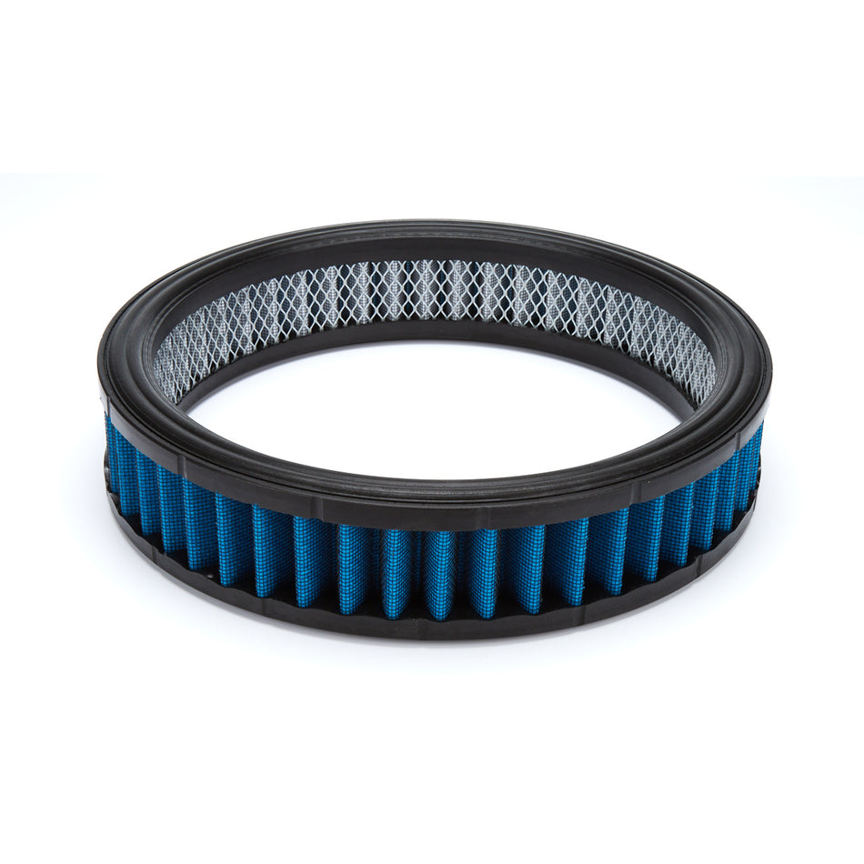 Walker Low Profile Round Air Filter Element - 14 in Diameter - 3 in Tall - Dry - Synthetic - Blue