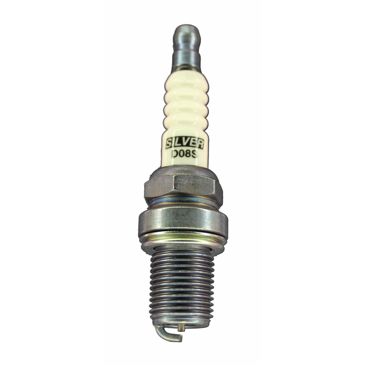 Brisk Silver Racing Spark Plug - 14 mm Thread - 19 mm R - Heat Range 8 - Gasket Seat - Non-Resistor