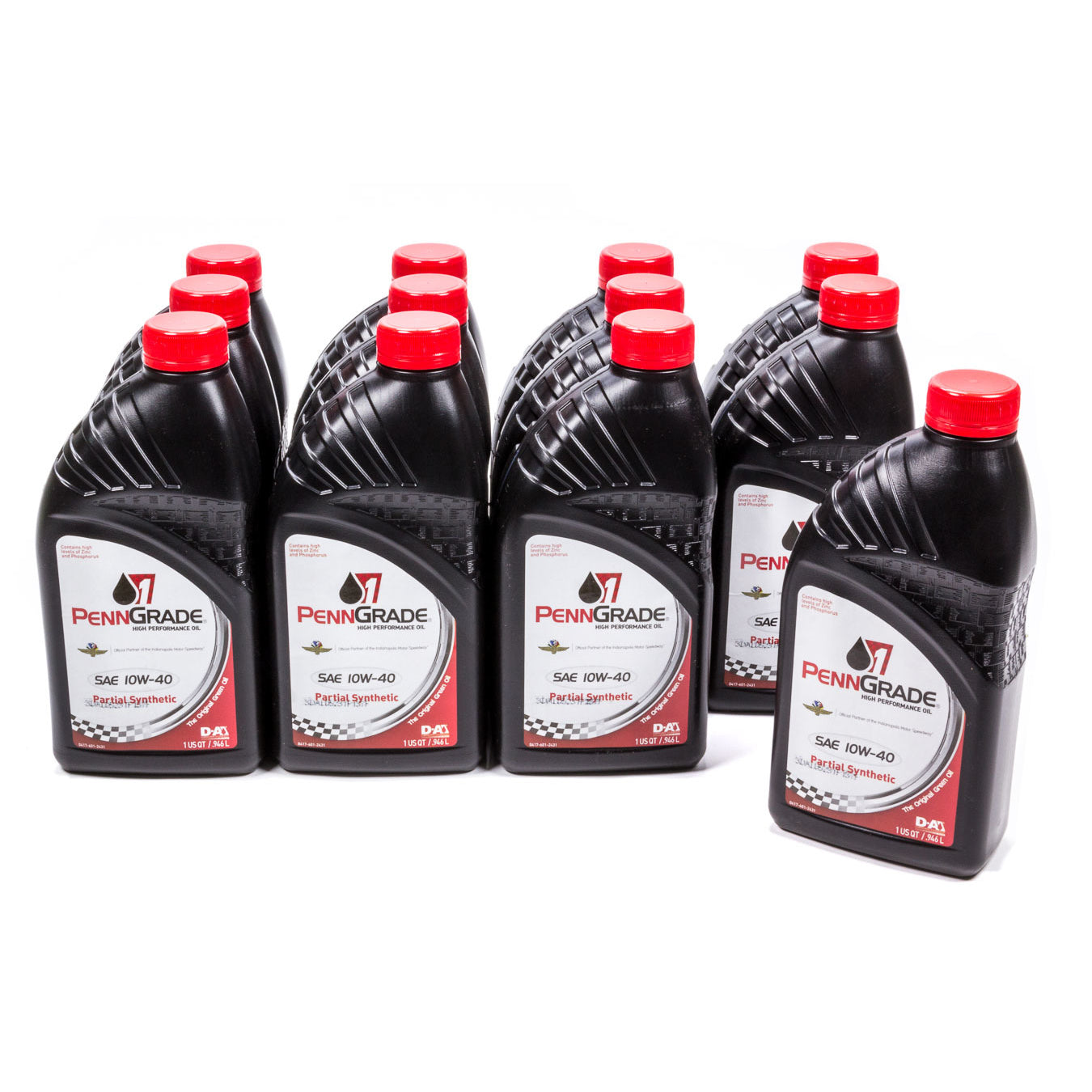 PennGrade 1 Partial Synthetic SAE 10W-40 High Performance Oil - Case of 12 - 1 Quart Bottles
