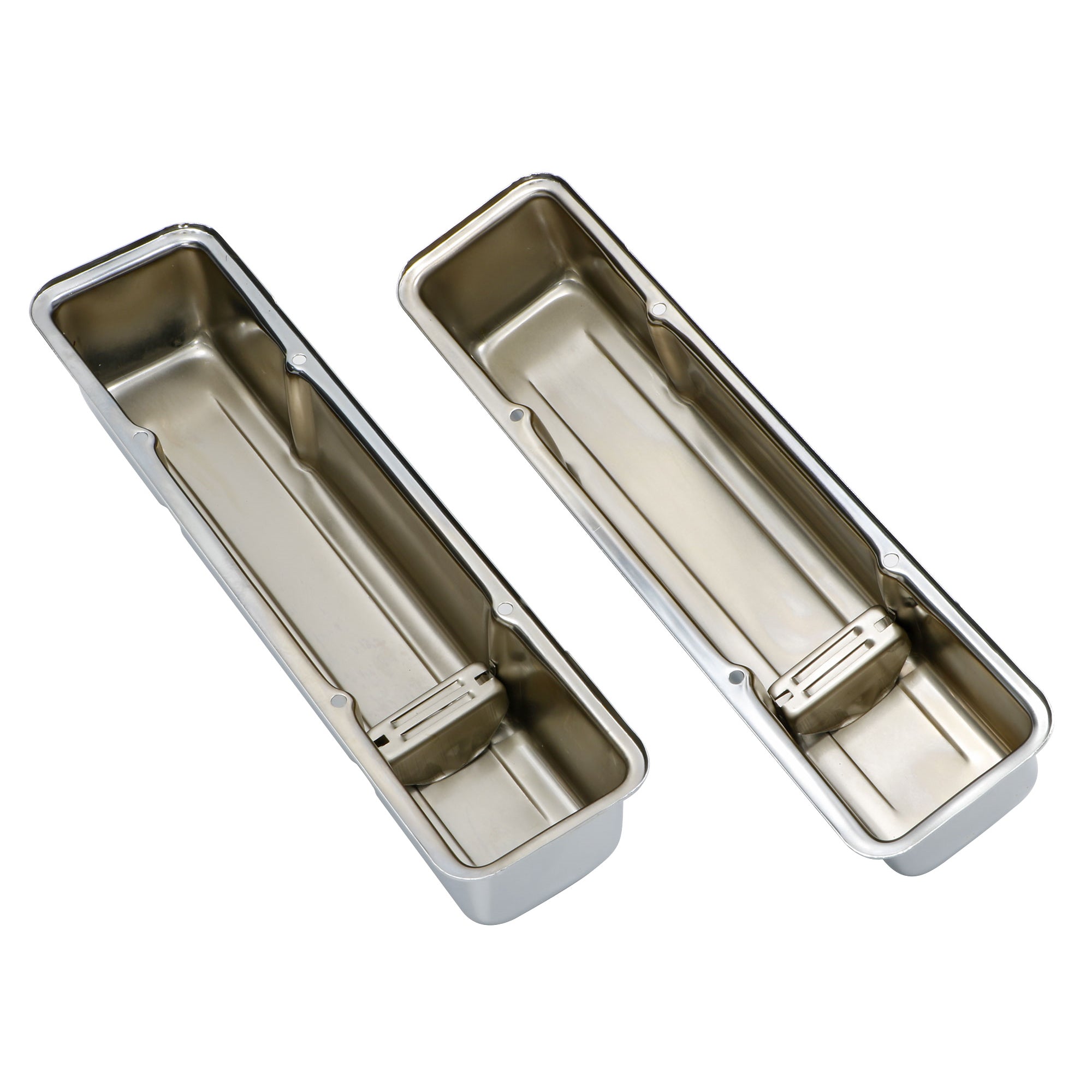 Trans-Dapt Tall Valve Cover - Baffled - Breather Holes - Chrome - Small Block Chevy - Pair