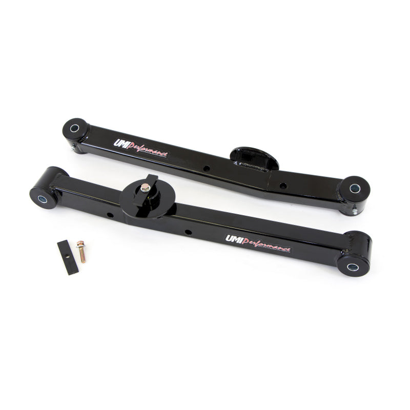 UMI Performance Tubular Control Arm Lower Polyurethane Bushings Steel - Black Powder Coat