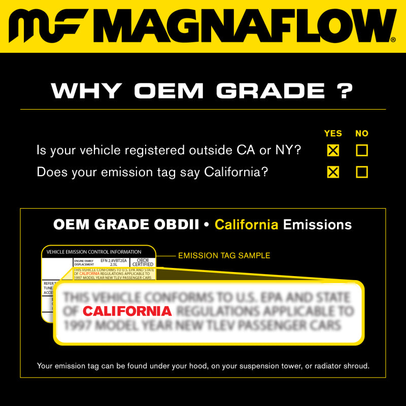 Magnaflow Catalytic Converter - OEM Grade - 3 in Inlet - 3 in Outlet - 8-3/4 in Long - Stainless