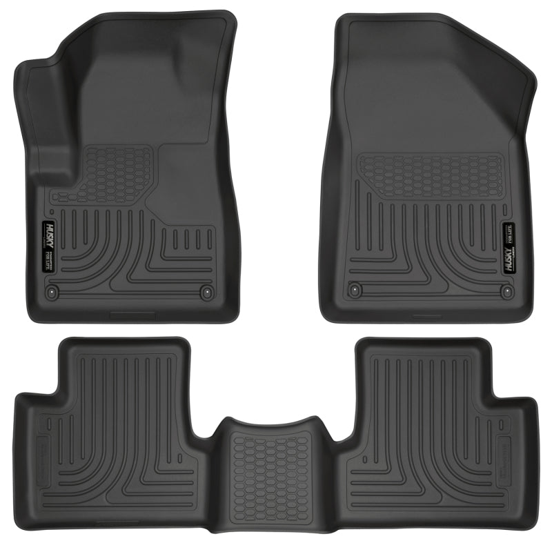 Husky Liners Front/2nd Seat Floor Liner Weatherbeater Plastic Black - Jeep Cherokee KL 20014-15