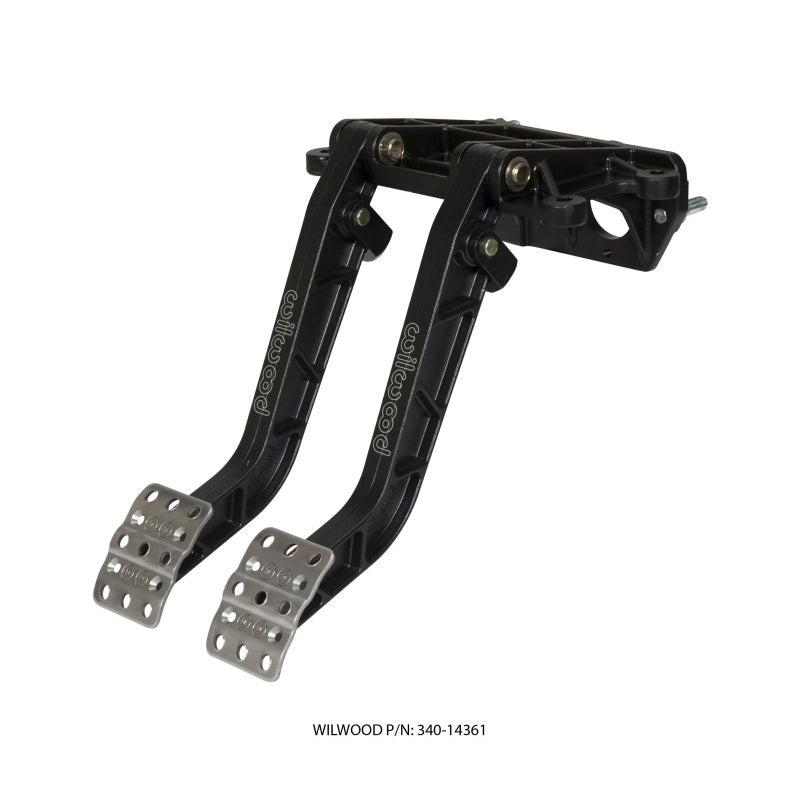 Wilwood Brake / Clutch Pedal Assembly - 6.25:1-7:1 Ratio - 12.10 in Long - Forward Swing Mount - Black Paint