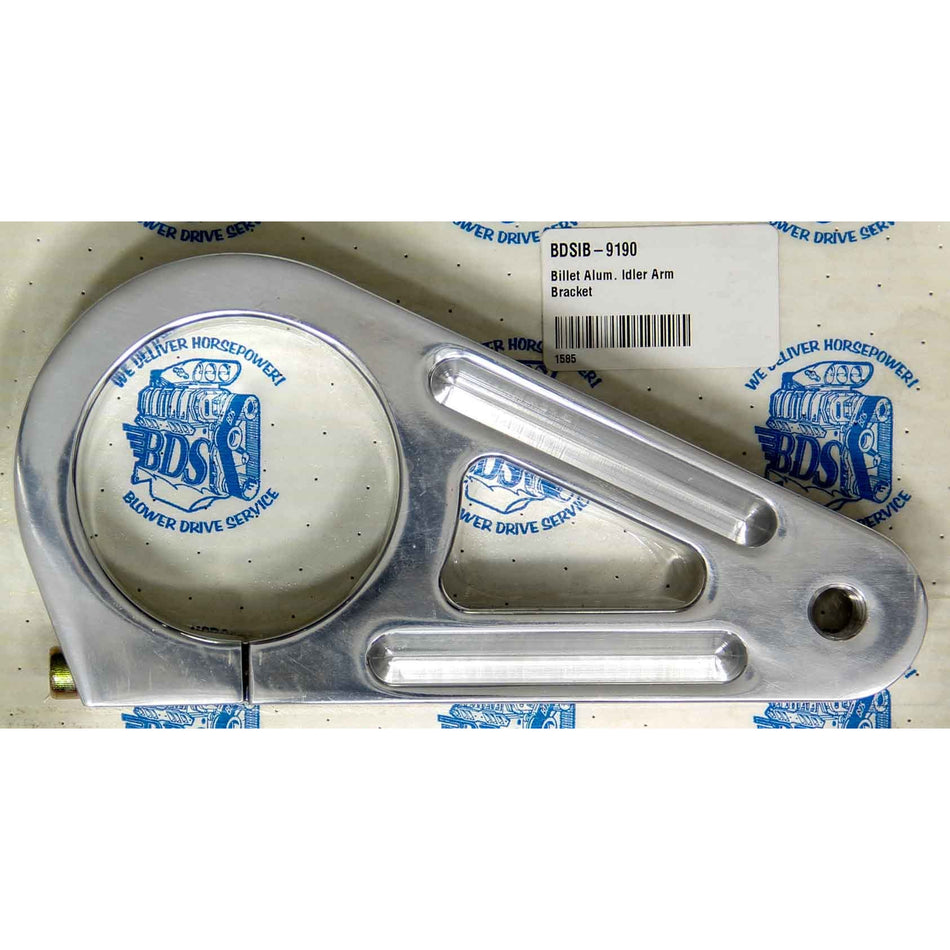 BLOWER DRIVE SERVICE Clamp-On Supercharger Idler Pulley Arm 3.370" Diameter Aluminum Polished - Each
