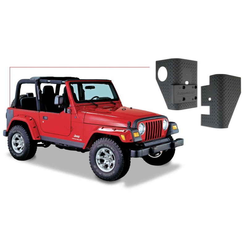 Bushwacker Trail Armor Body Guard - Corner - Rear - Stick-On - Plastic - Bushwacker Pocket Style Flares - (Pair)