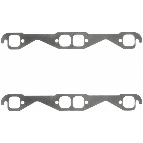 Fel-Pro Exhaust Header / Manifold Gasket - 1.480 x 1.540 in Rounded Port - Graphite - Small Block Chevy - Pair