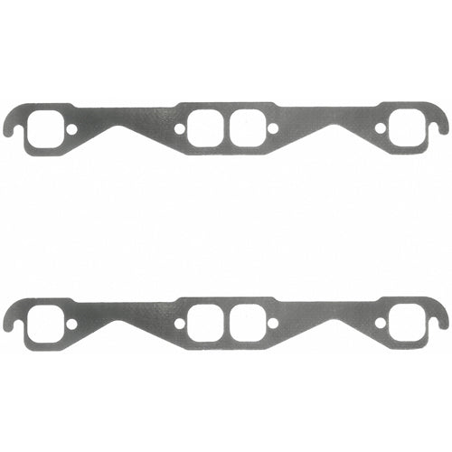 Fel-Pro Exhaust Header / Manifold Gasket - 1.480 x 1.540 in Rounded Port - Graphite - Small Block Chevy - Pair