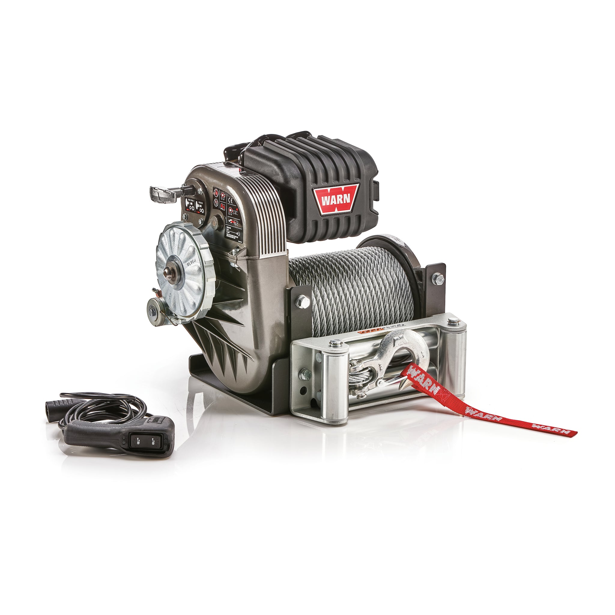 Warn Winch - Roller Fairlead - 12 Ft. . Remote - 3/8" x 125 Ft. . Steel Rope - 12V