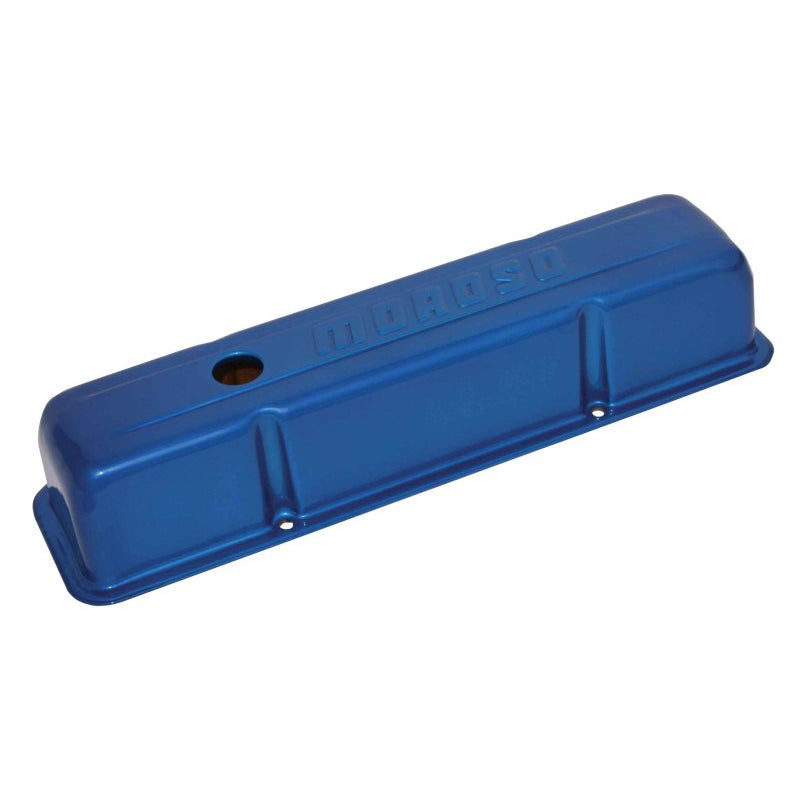 Moroso Stamped Tall Aluminum Valve Cover Powder Coated-Blue - SB Chevy