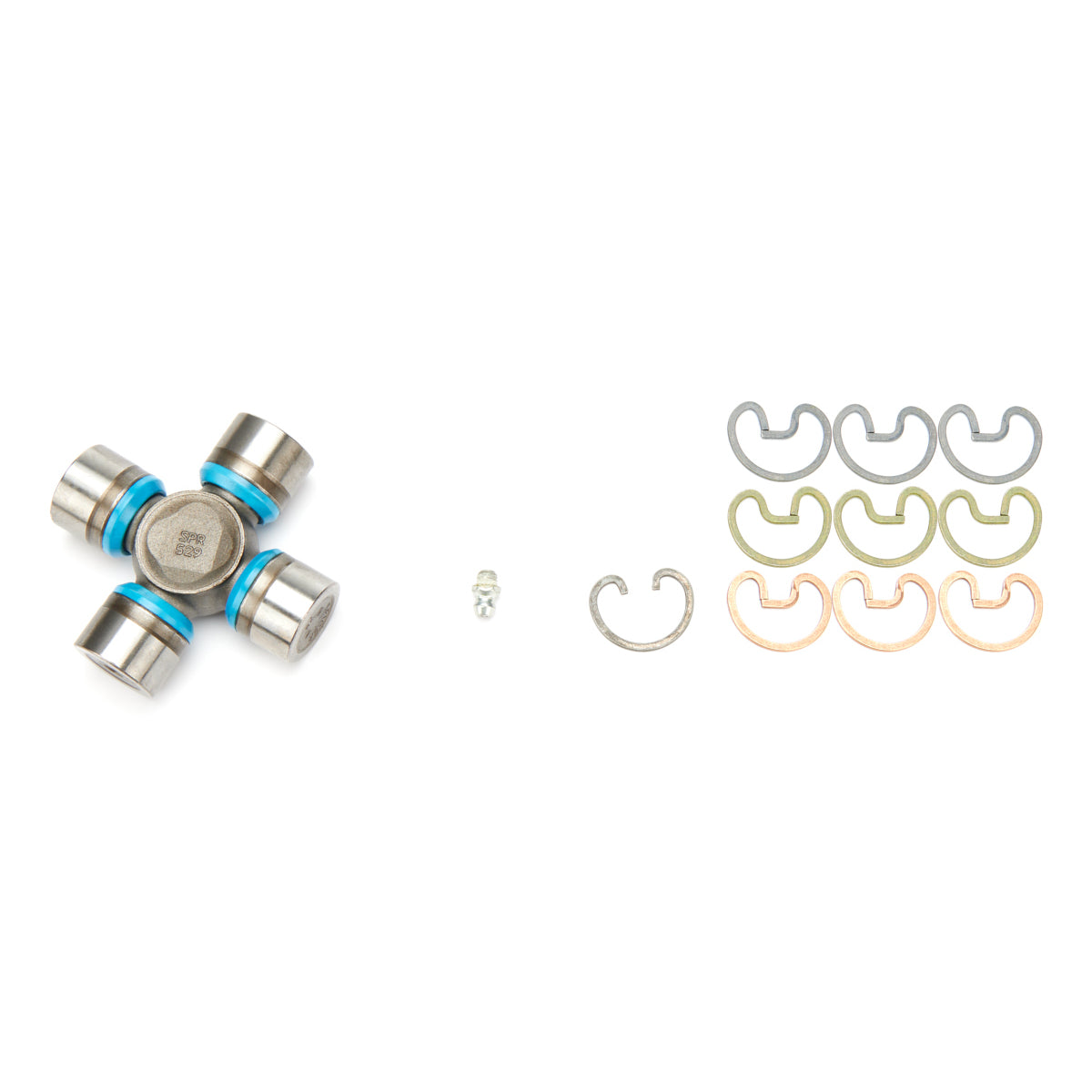 Dana - Spicer Universal Joint - 1.375" Bearing Caps - Clips Included - Greasable - Steel