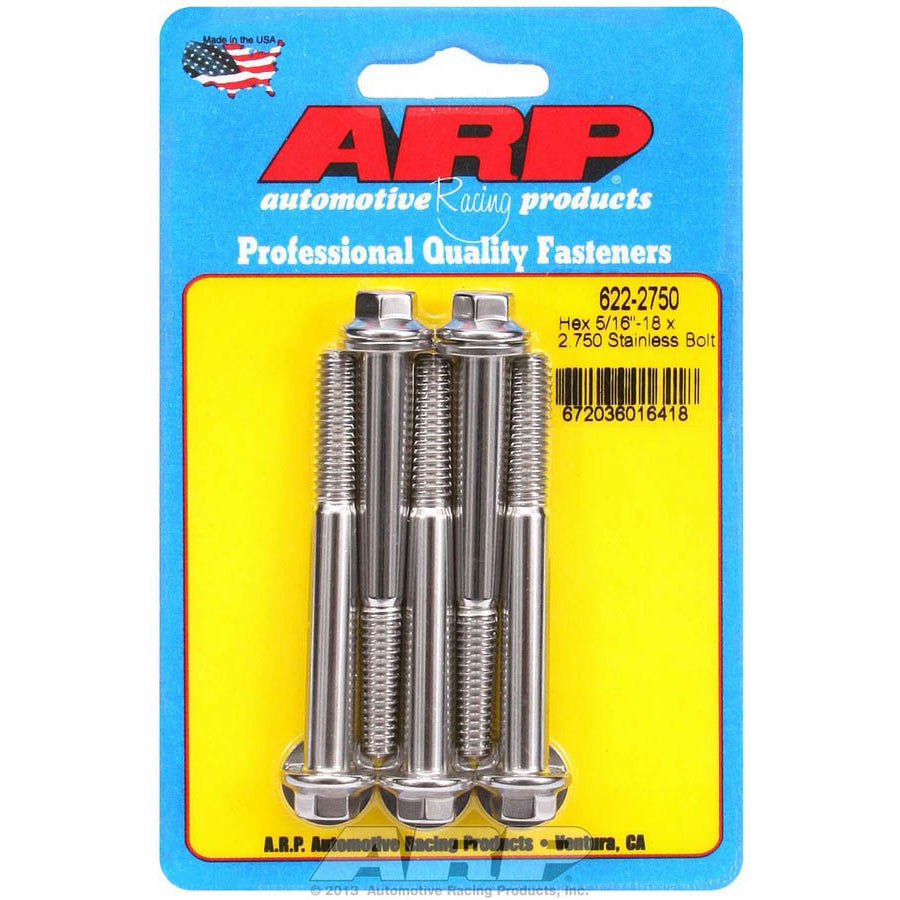 ARP Stainless Steel Bolt Kit - 6 Point (5) 5/16-18 x 2.750