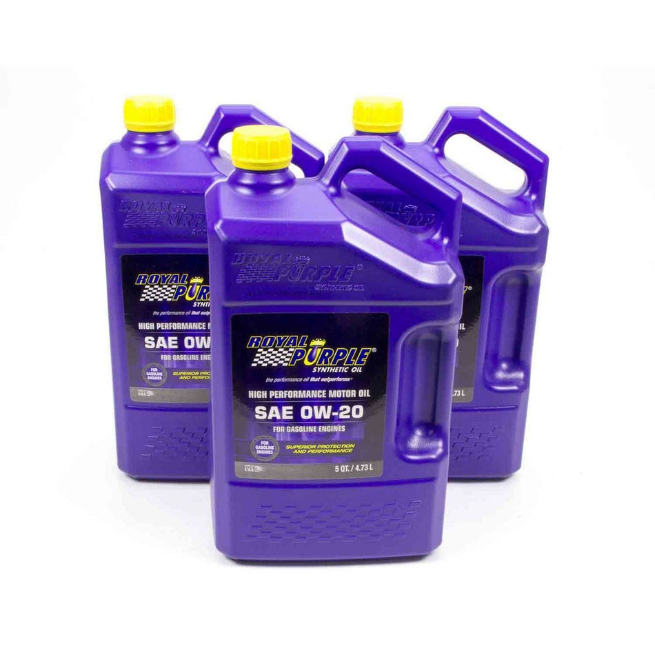 Royal Purple® High Performance Motor Oil - 0w20 - 5 Quart Bottle (Case of 3)