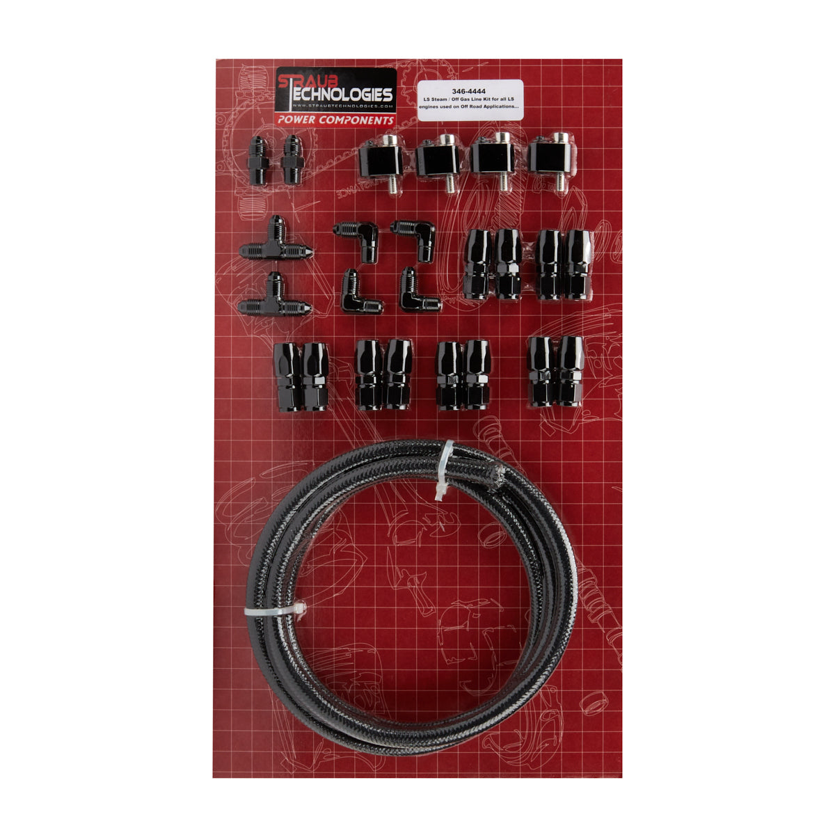 Straub Technologies Steam Vent Kit - 4 Corner - Black - GM LS-Series