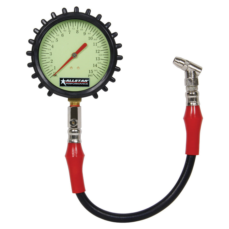 Allstar Performance 4" Tire Pressure Gauge - 0-15 PSI