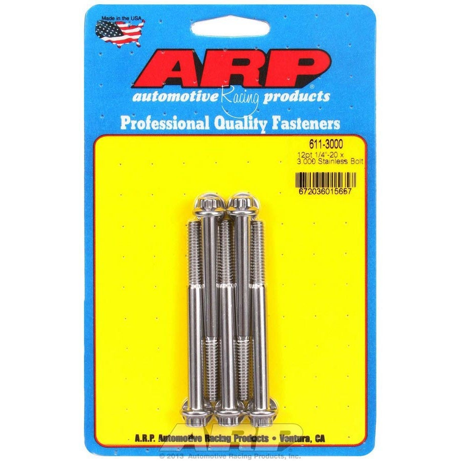 ARP Stainless Steel Bolt Kit - 12 Point (5) 1/4-20 x 3.000