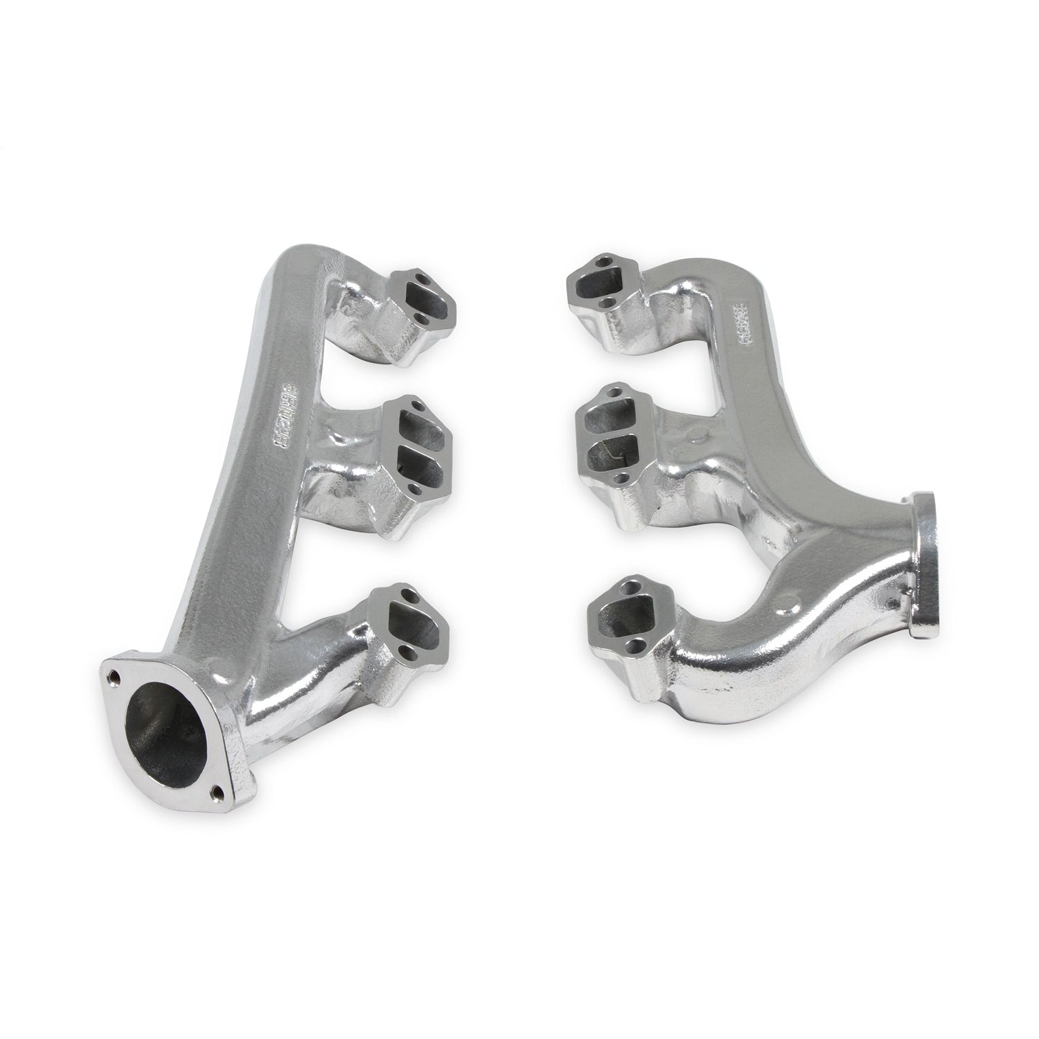 Hooker Exhaust Manifold - Raised D-Port - Iron - Silver Ceramic - Small Block Chevy - (Pair)