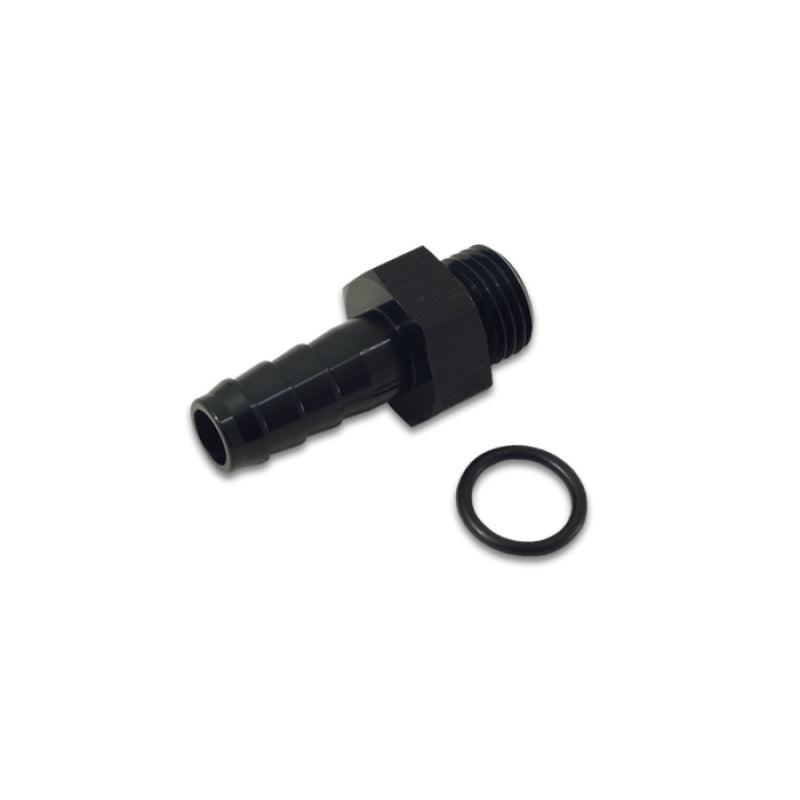 Vibrant Performance Straight 6 AN Male O-Ring to 3/8 in Hose Barb Adapter - Black