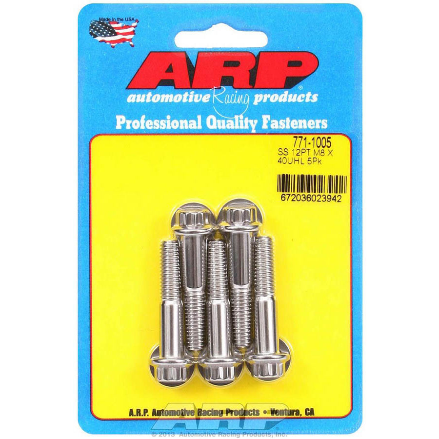 ARP Stainless Steel Bolt Kit - 12 Point (5) 8mm x 1.25 x 40