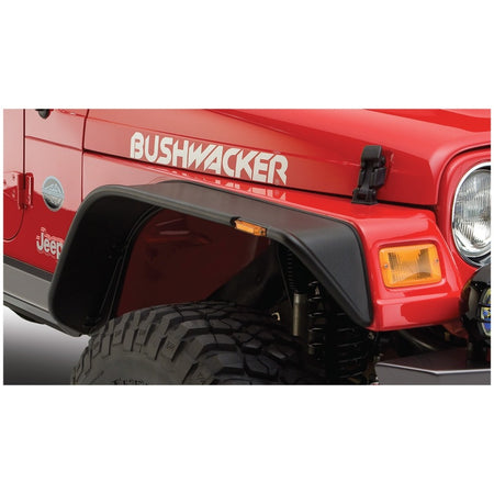 Bushwacker Flat Style Front / Rear Fender Flare - 6 in Wide - Black - Jeep Wrangler TJ 1997-2006