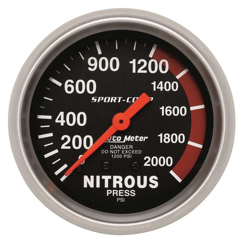 Auto Meter Sport-Comp Mechanical Nitrous Pressure Gauge - 2-5/8 in.