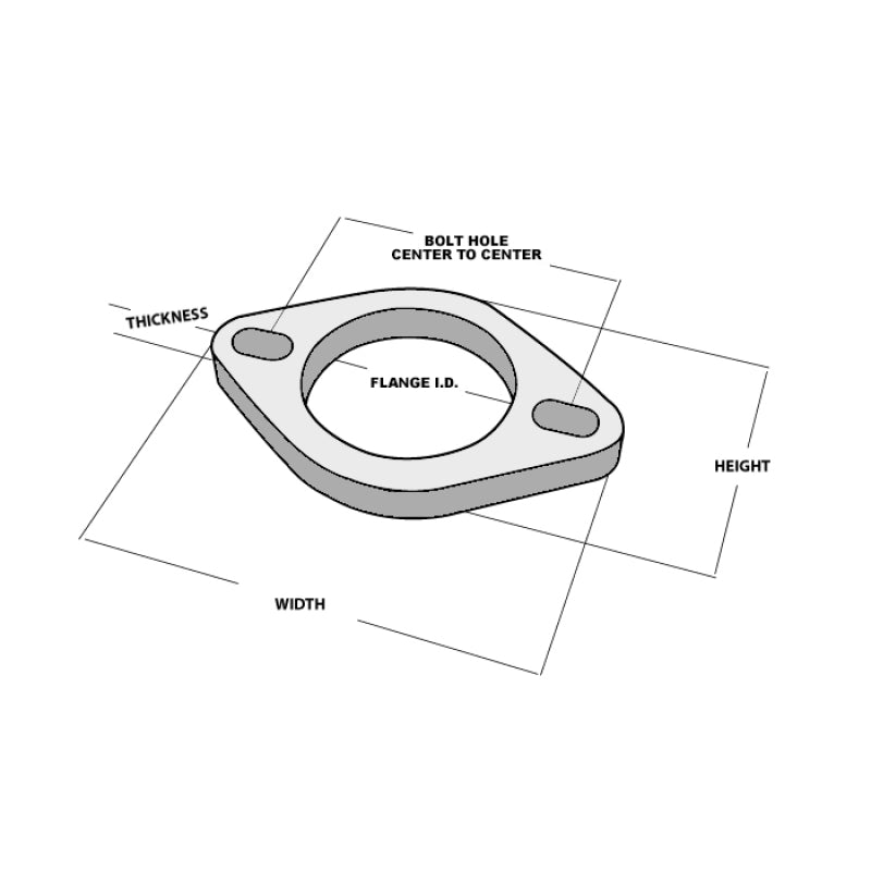 Vibrant Performance 2-Bolt Collector Flange 3/8" Thick 2-1/2" ID Stainless - Each