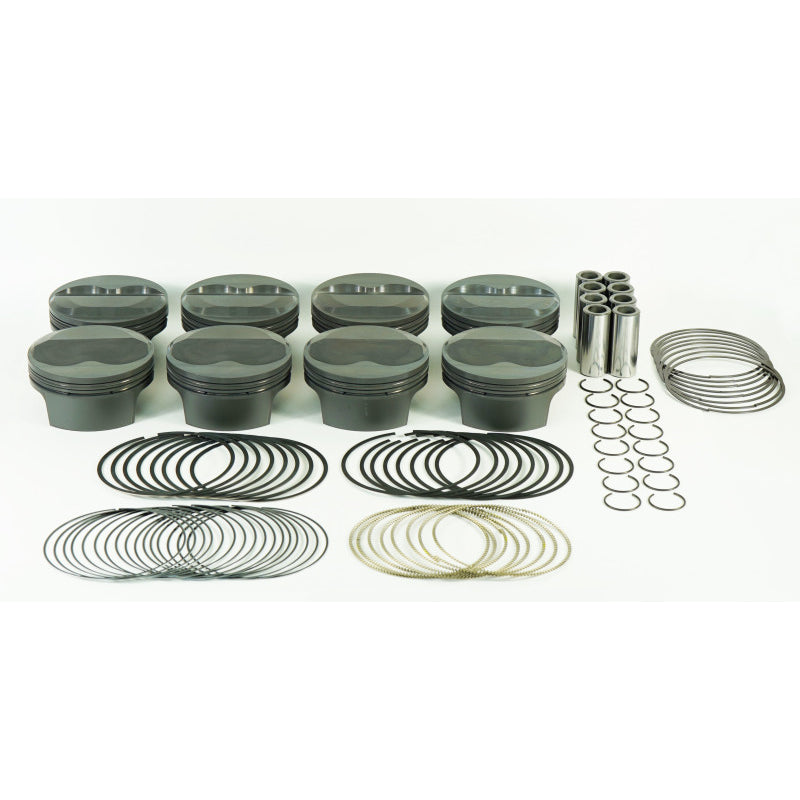 Mahle PowerPak Forged Piston and Ring Kit - 4.125 in Bore - 1.0 x 1.0 x 2.0 mm Ring Groove - Plus 4.00 cc - Small Block Chevy