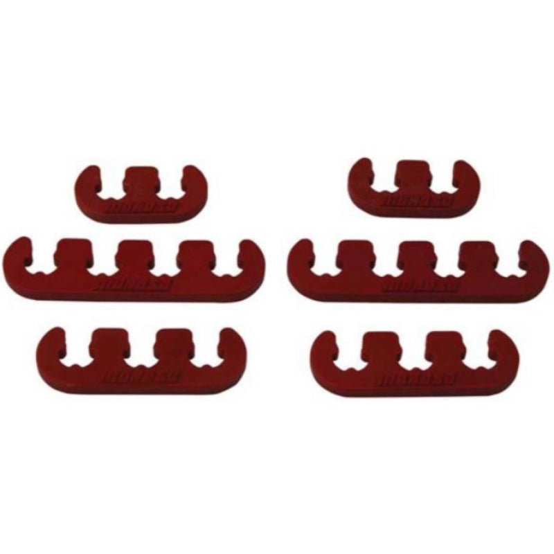 Moroso Spark Plug Wire Separators - Red - 7-8mm