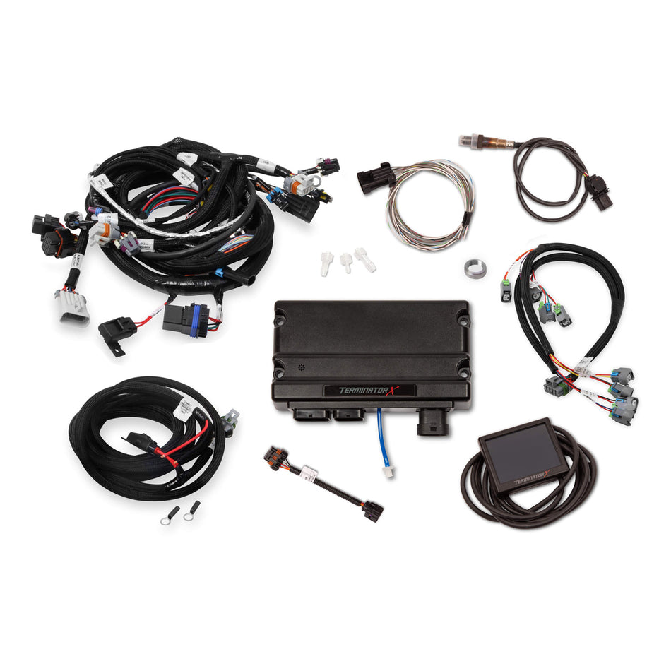 Holley EFI Terminator X Engine Control Module - 3.5 in Touchscreen - Wiring Harness - 58x Reluctor Wheel - GM LS-Series