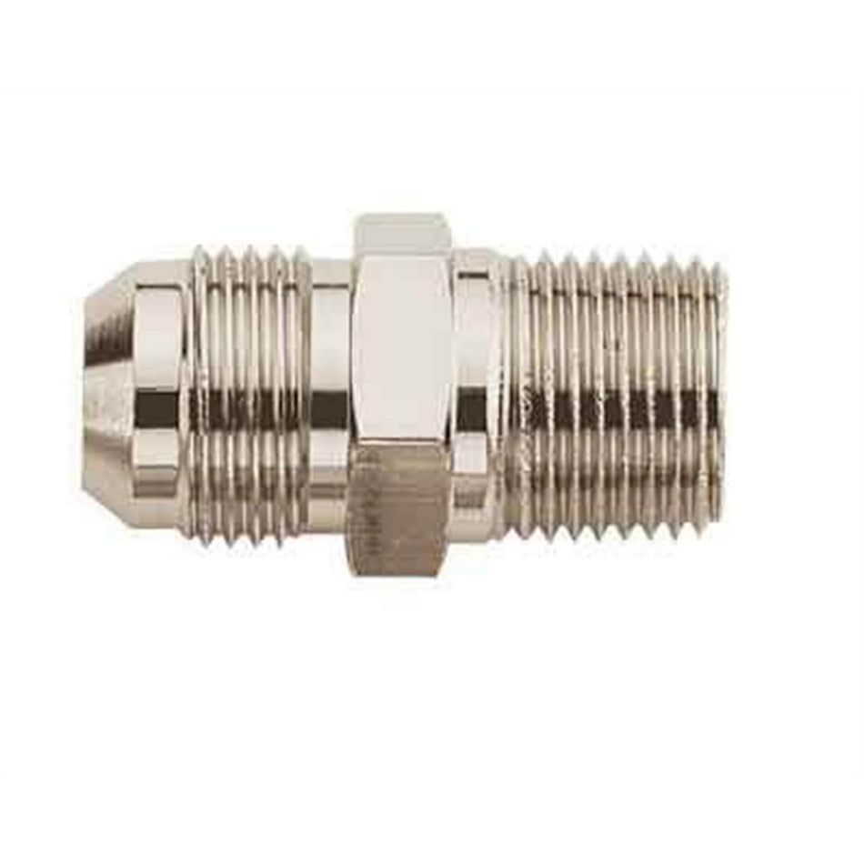 Aeroquip Aluminum -06 Male AN to 3/8" NPT Straight Adapter - Nickel Plated