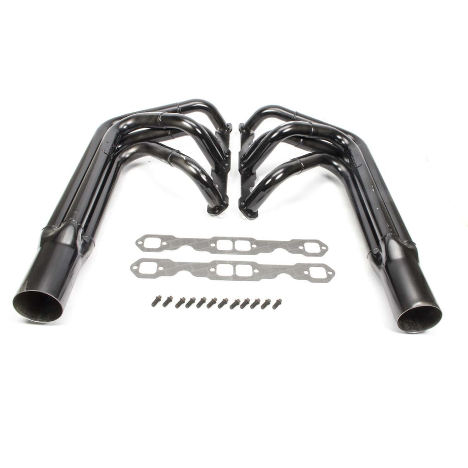 Schoenfeld Sprint Headers - 1.625 to 1.75 in Primary - 3.5 in Collector - Black Paint - Small Block Chevy 1012LV - Pair
