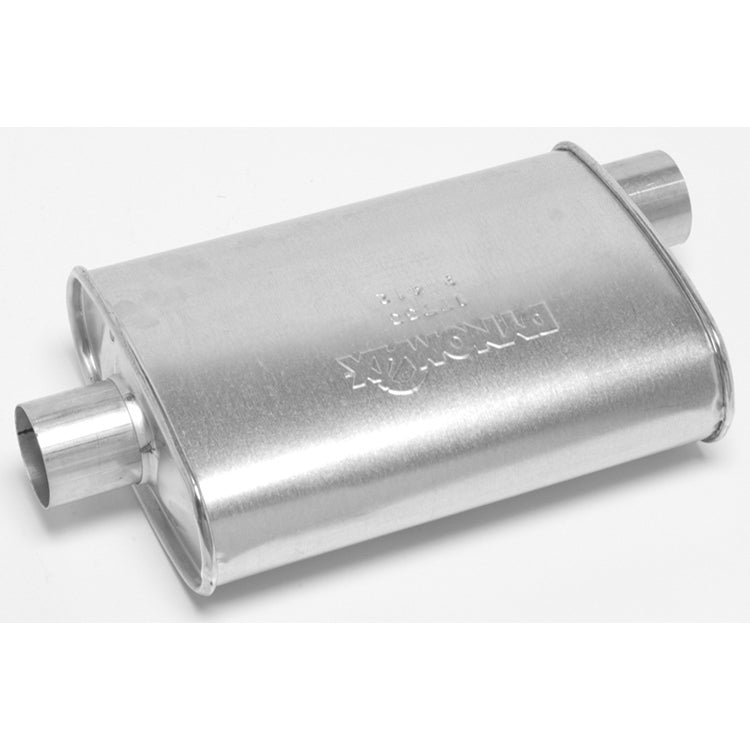 Thrush Super Turbo Muffler - 2-1/4 in Offset Inlet - 2-1/4 in Center Outlet - 14 x 4-1/4 x 9-3/4 in Oval - 18-1/2 in Long
