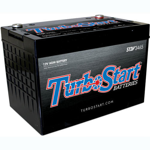 Turbo Start Street/Race/Off-Road Battery 12 V 1000 Cranking Amps Top Post Screw" Terminals - 10.250" L x 7.250" H x 6.750" W