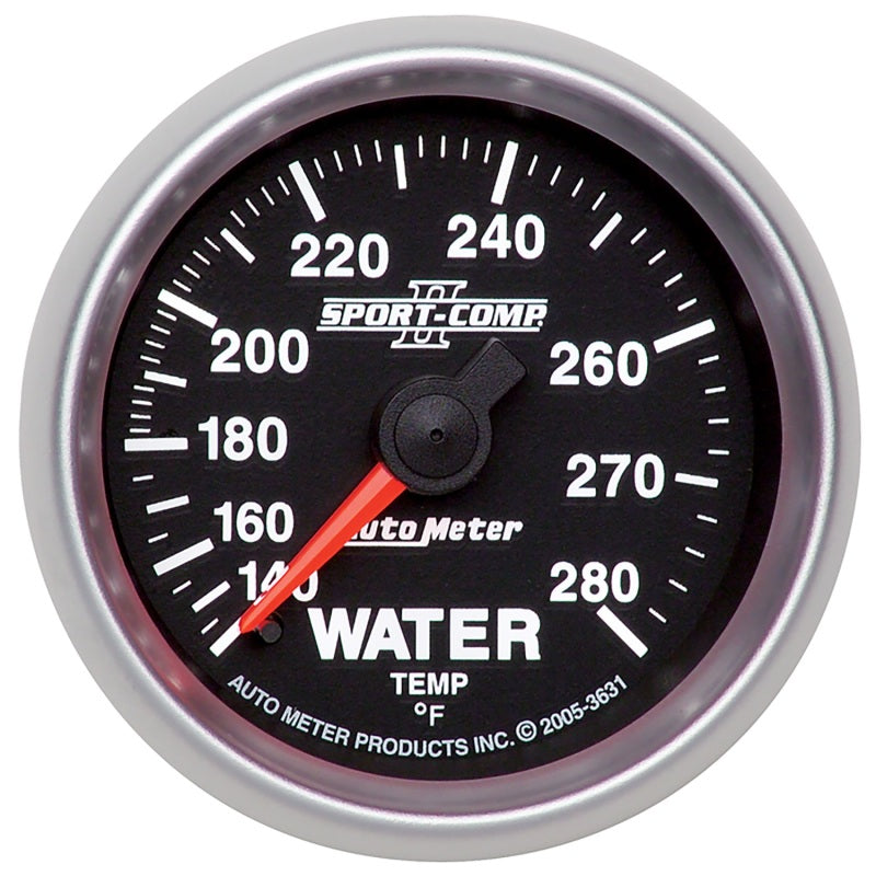 Auto Meter 2-1/16" Sport-Comp II Water Temperature Gauge - 140-280°