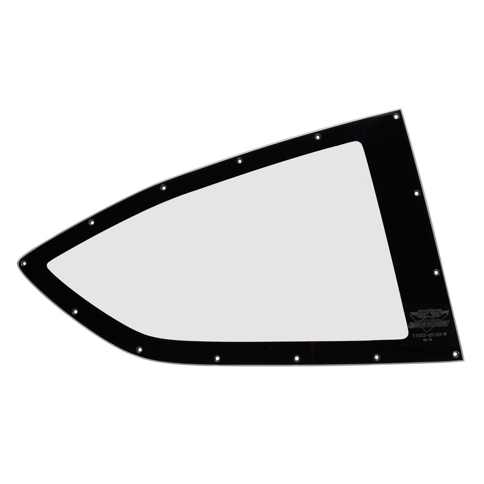 Five Star 2019 Late Model Quarter Window w/ Blackout Border - Polycarbonate - Pre-Cut / Drilled - Right