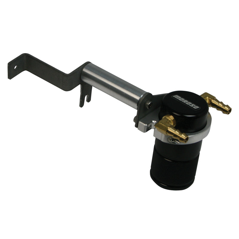 Moroso Air-Oil Separator - 2.125 in Diameter - 4.5 in Tall - 1/2 in NPT Female Inlet / Outlet - Black Anodized - SS / ZL1 - Chevy Camaro 2012-15